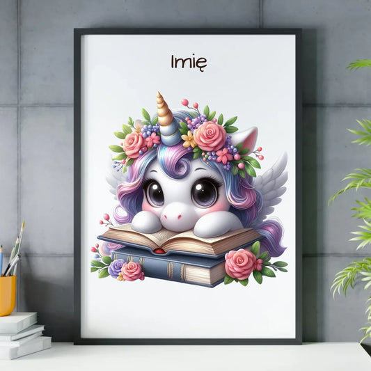 Słodki jednorożec | Obraz w ramie dla dziecka DD10 - StoryCups.pl