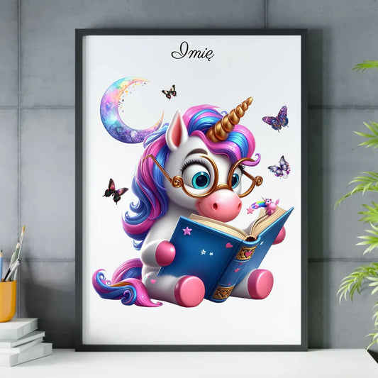 Księżycowy jednorożec | Obraz w ramie dla dziecka DD11 - StoryCups.pl