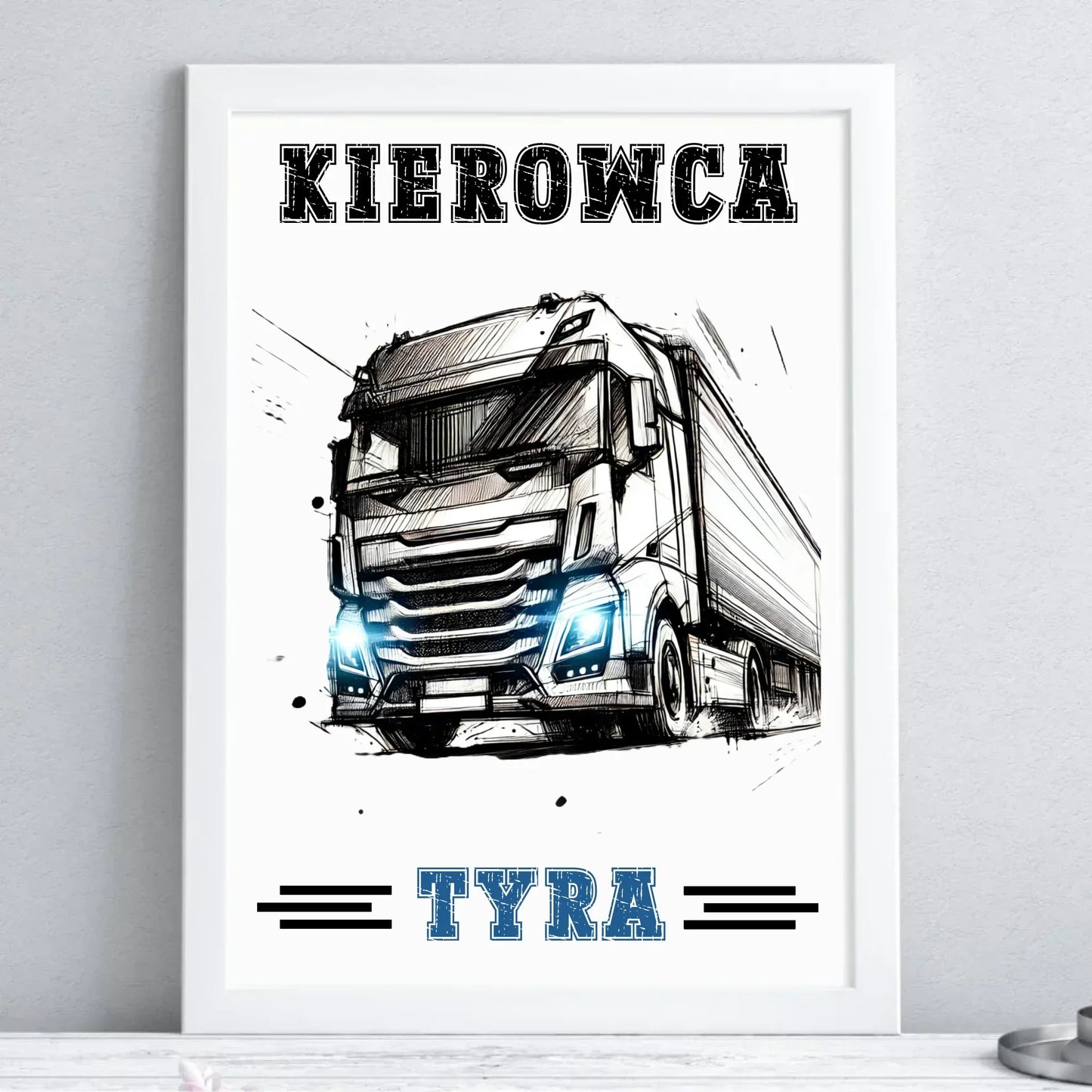 Kierowca tyra | Obraz w ramie dla kierowcy tira ZKT07 - StoryCups.pl