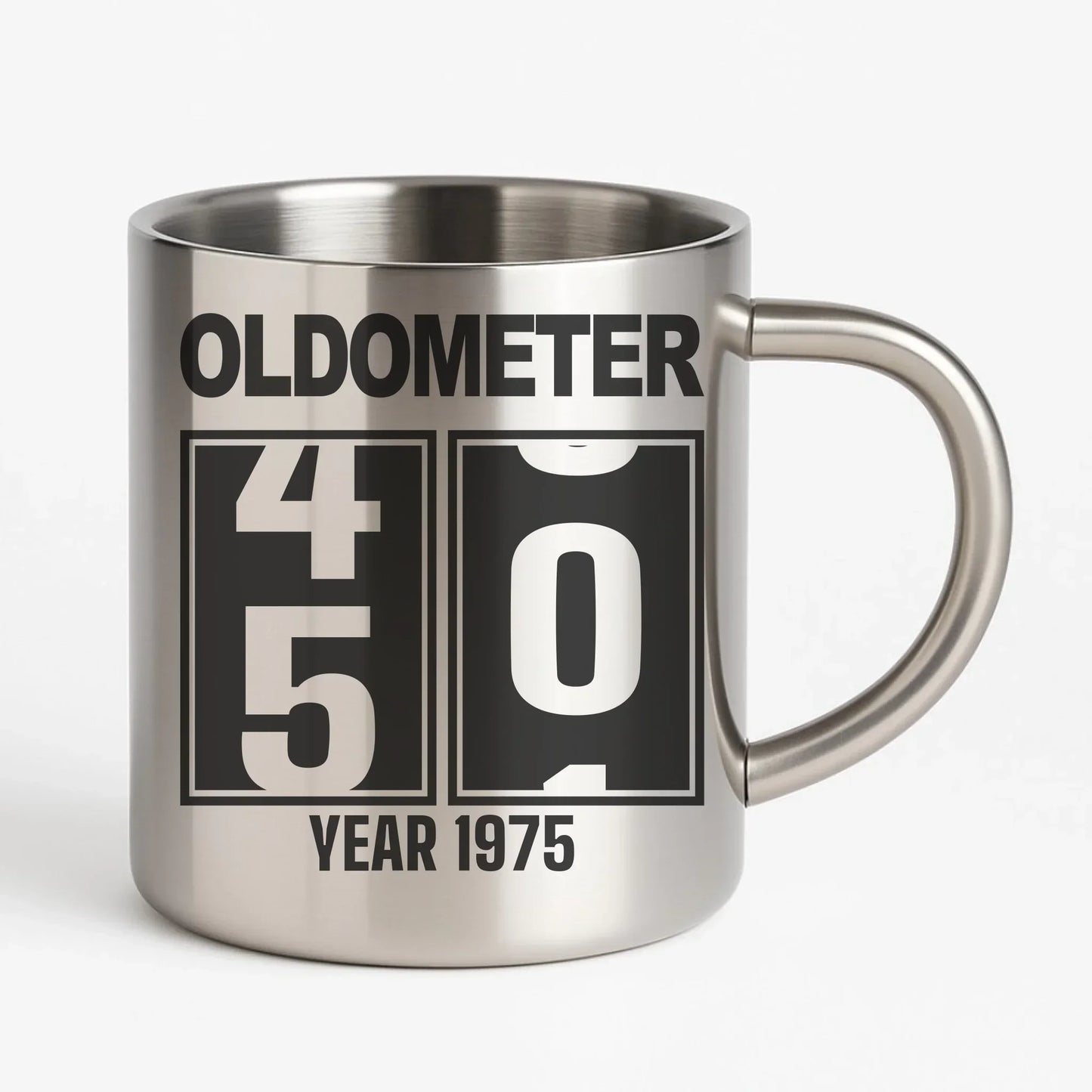 Oldometer 20-85 lat | Kubek metalowy na urodziny U06 - StoryCups.pl