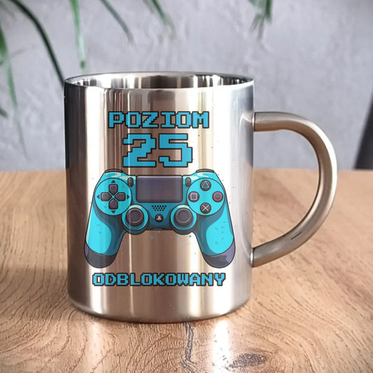 Poziom odblokowany (wiek) | Kubek metalowy na urodziny dla gracza U24 - StoryCups.pl