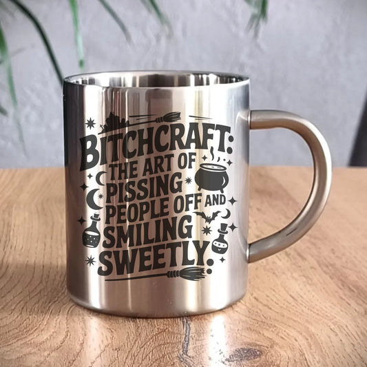 Kubek metalowy na Halloween - Bitchcraft HL25 - StoryCups.pl