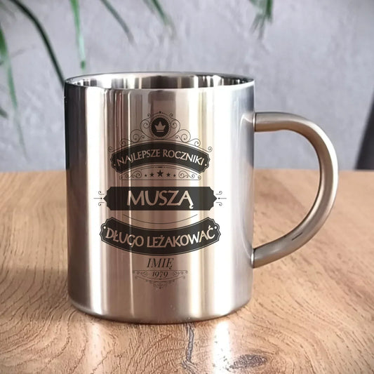 Najlepsze roczniki | Personalizowany metalowy kubek prezent na urodziny U09 - StoryCups.pl