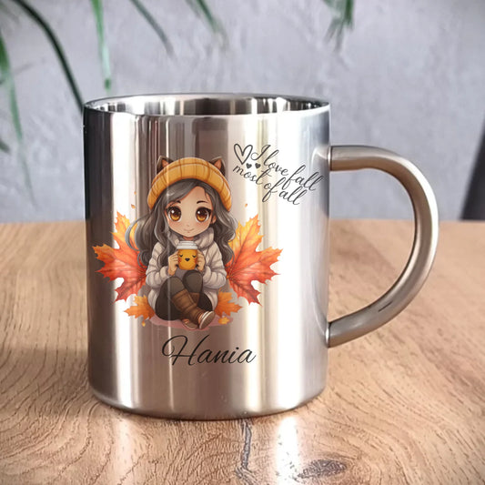 Kubek metalowy jesieniara - Anime - personalizowany JS06 - StoryCups.pl