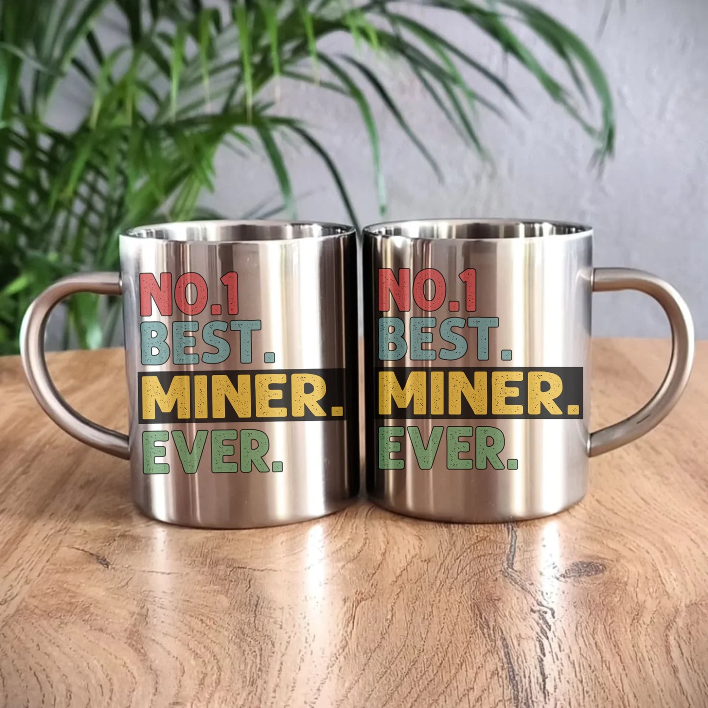 Kubek metalowy - prezent dla górnika - Best miner ever G12 - StoryCups.pl