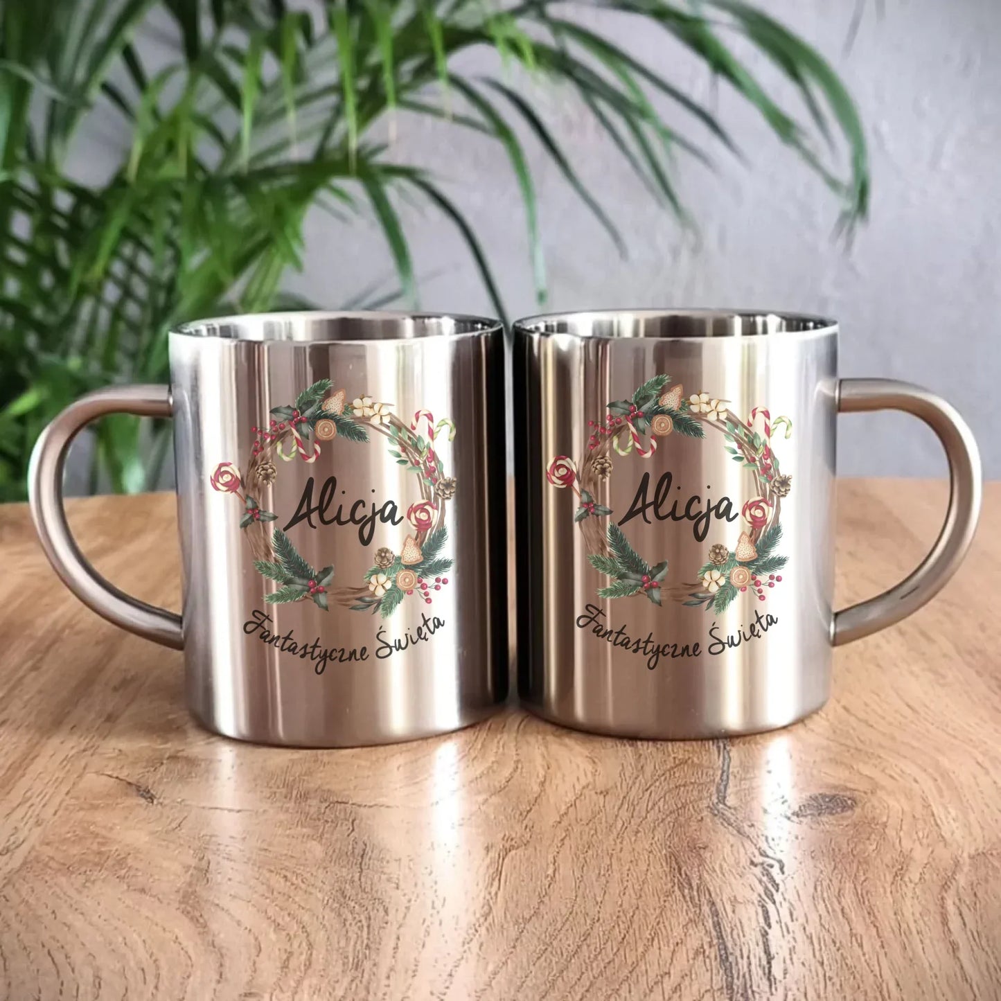 Fantastyczne Święta | Świąteczny kubek metalowy z imieniem na prezent BN14 - StoryCups.pl
