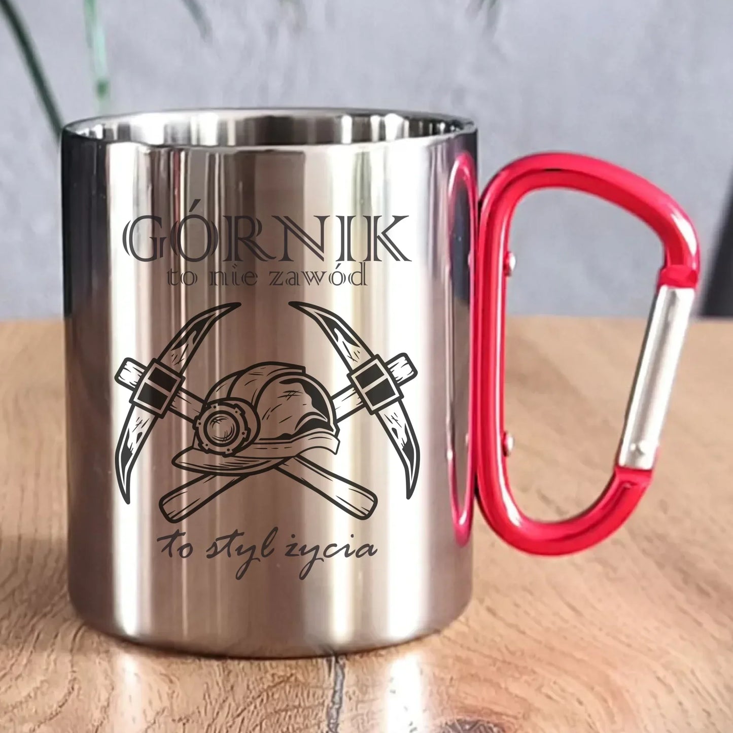 Górnik to nie zawód to styl życia | Kubek metalowy dla górnika na prezent G05 - StoryCups.pl