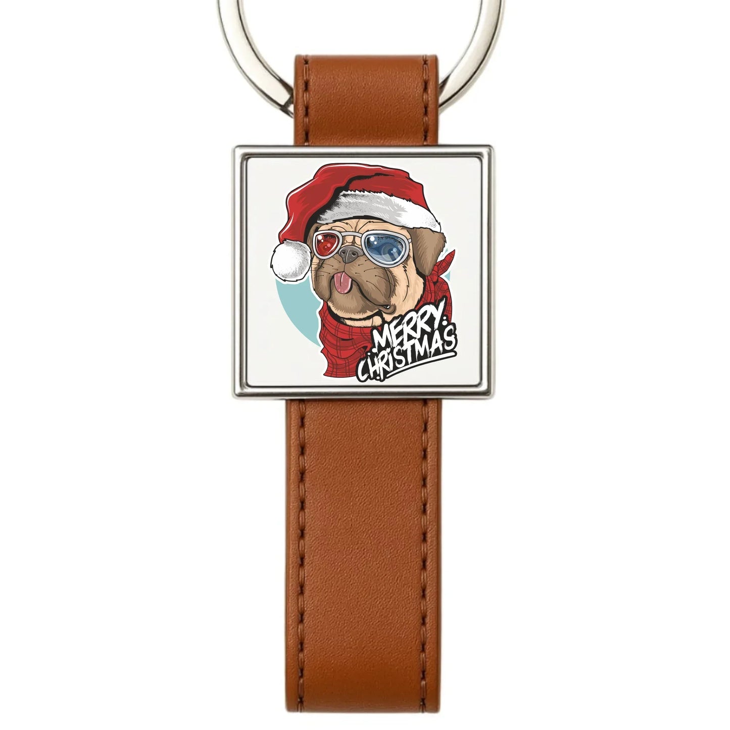 Merry Christmas | Świąteczny brelok z mopsem BN62 - StoryCups.pl