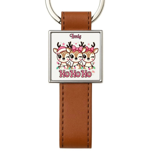 Ho ho ho reniferki | Świąteczny brelok z imieniem BN49 - StoryCups.pl