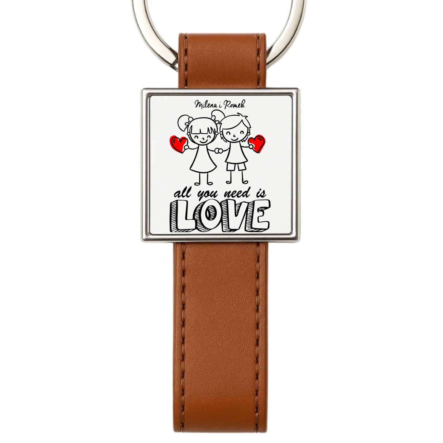 Brelok dla par - prezent dla chłopaka i dziewczyny - Love - personalizowany W13 - StoryCups.pl