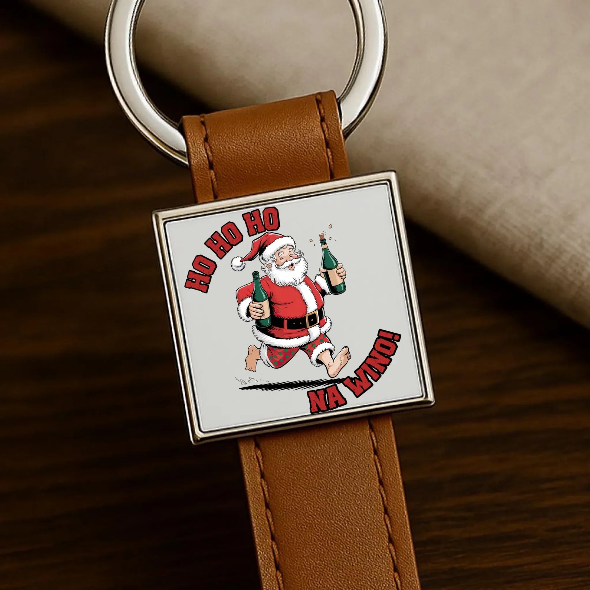 Ho ho ho na wino | Świąteczny brelok BN61 - StoryCups.pl