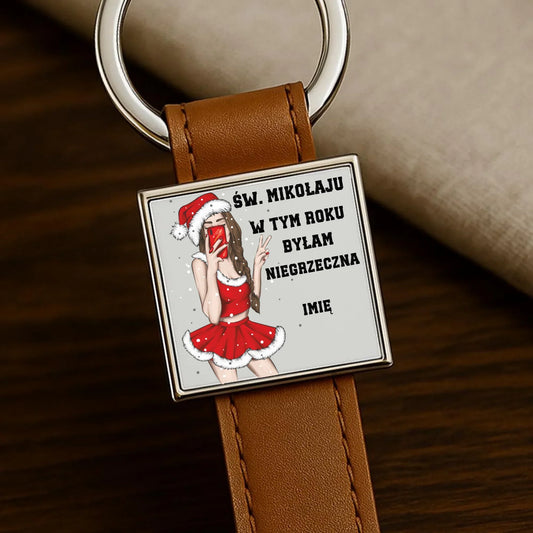 W tym roku byłam niegrzeczna | Personalizowany brelok na święta BN21 - StoryCups.pl