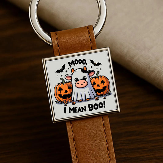 Brelok na Halloween - Mooo I mean Boo! - z dynią i duchem HL14 - StoryCups.pl