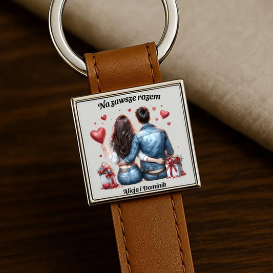 Brelok dla par - prezent dla dziewczyny i chłopaka - Na zawsze razem - personalizowany W07 - StoryCups.pl