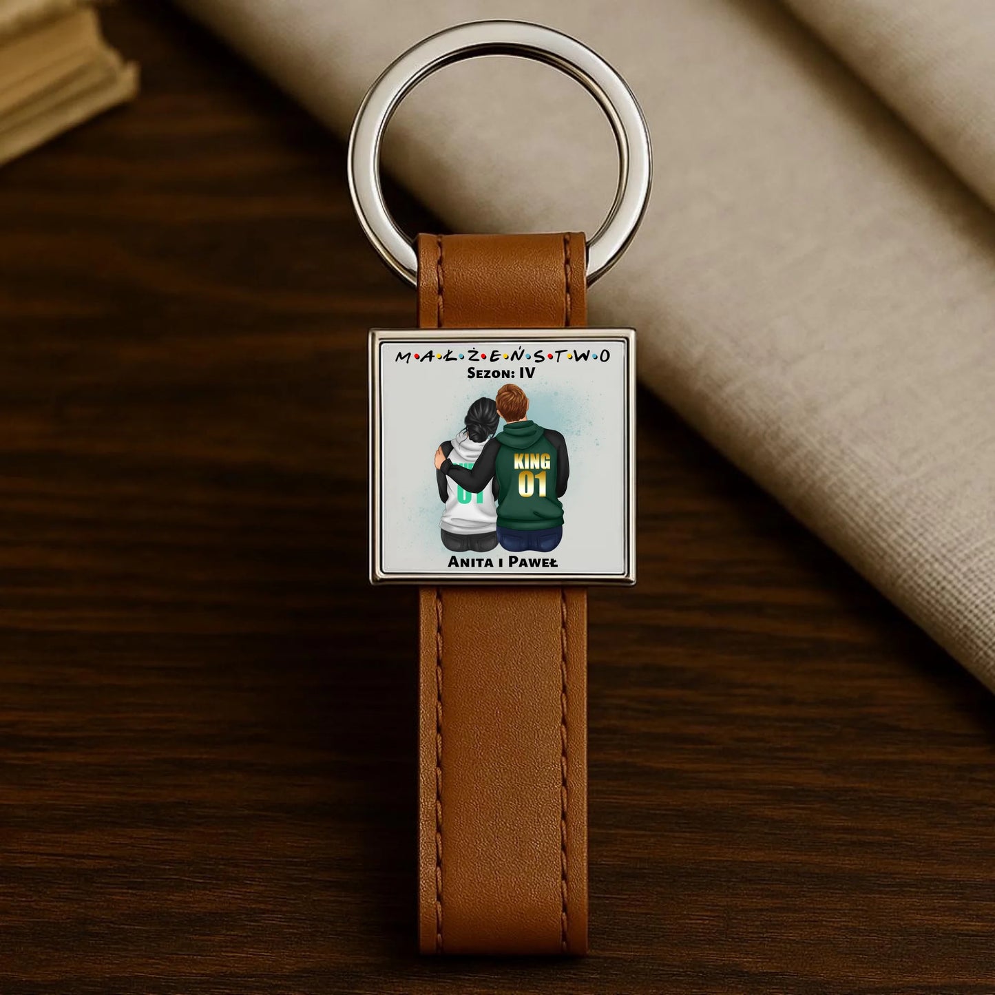 Sezon na Małżeństwo imiona | Personalizowany brelok dla par W05 - StoryCups.pl