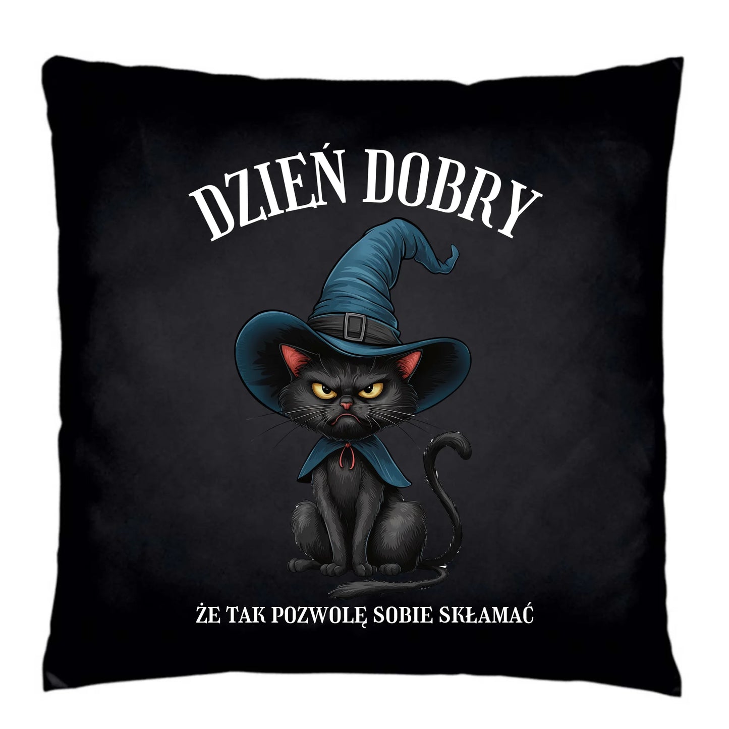 Poduszka dekoracyjna halloweenowa - Dzień dobry, że tak pozwolę sobie skłamać HL27 - StoryCups.pl