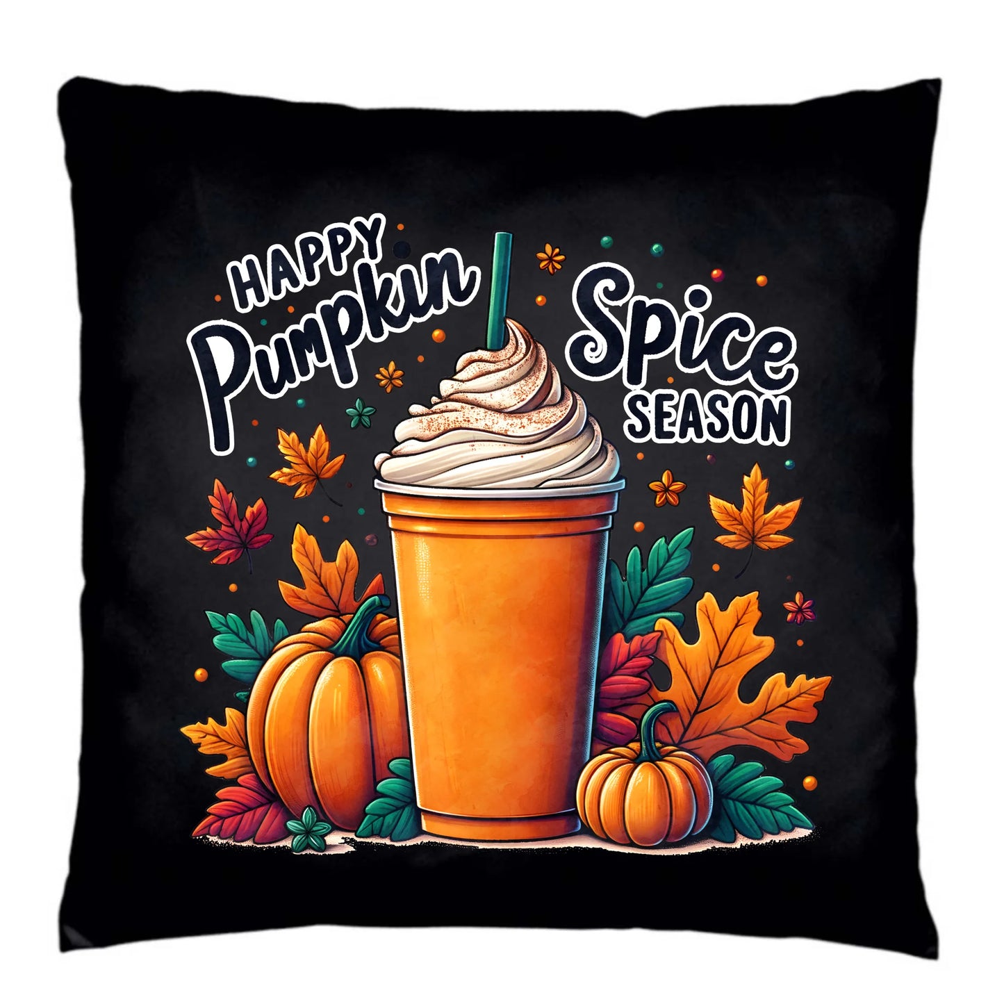 Poduszka dekoracyjna jesienna - Pumpkin Spice - kawa dyniowa JS02 - StoryCups.pl