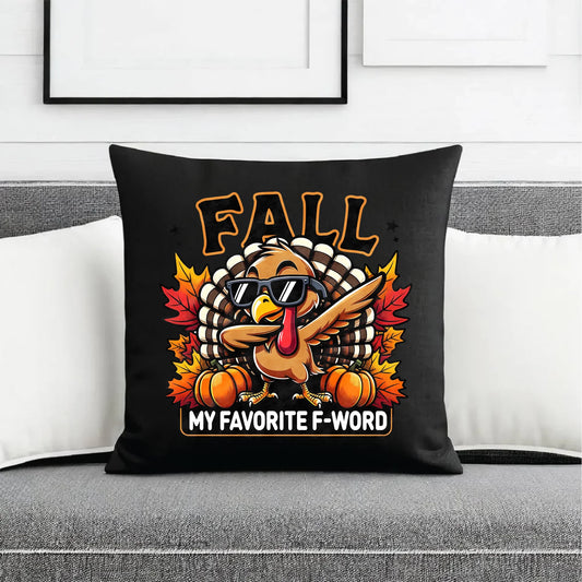 Poduszka dekoracyjna jesienna - FALL my favorite F-word JS11 - StoryCups.pl