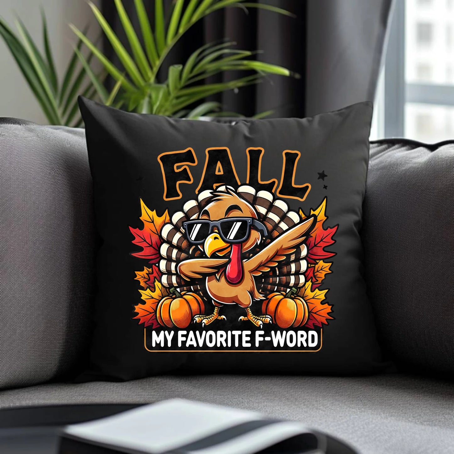 Poduszka dekoracyjna jesienna - FALL my favorite F-word JS11 - StoryCups.pl