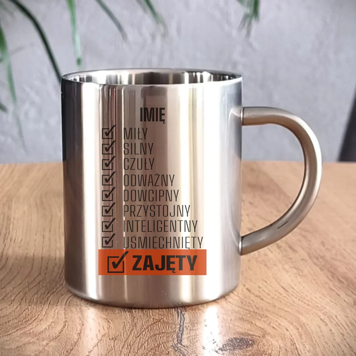 Kubek metalowy - Zajęty prezent dla chłopaka męża narzeczonego - personalizowany DCH05 - StoryCups.pl