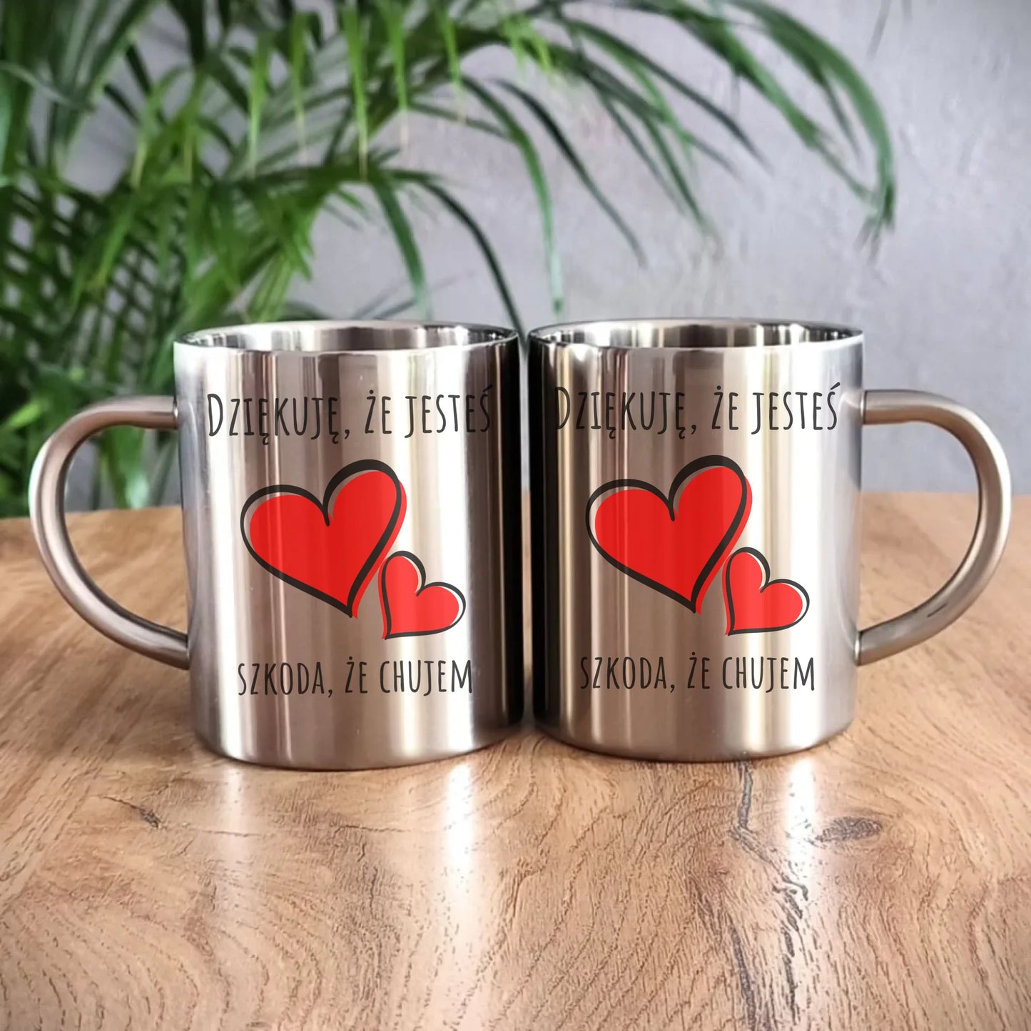 Kubek metalowy - Dziękuję, że jesteś szkoda, że ch#jem - bez cenzury DCH10 - StoryCups.pl