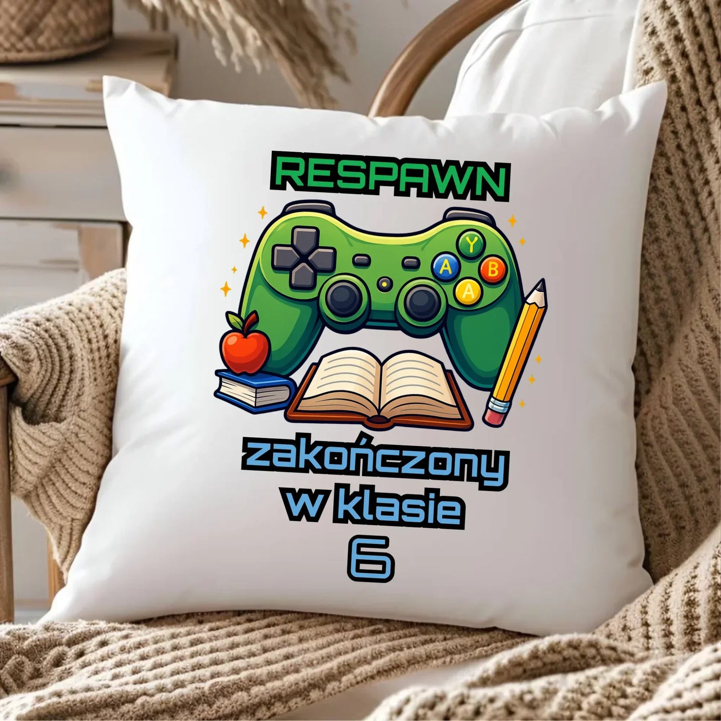 Poduszka szkolna - Respawn - gamer do szkoły - personalizowana SZ18 - StoryCups.pl