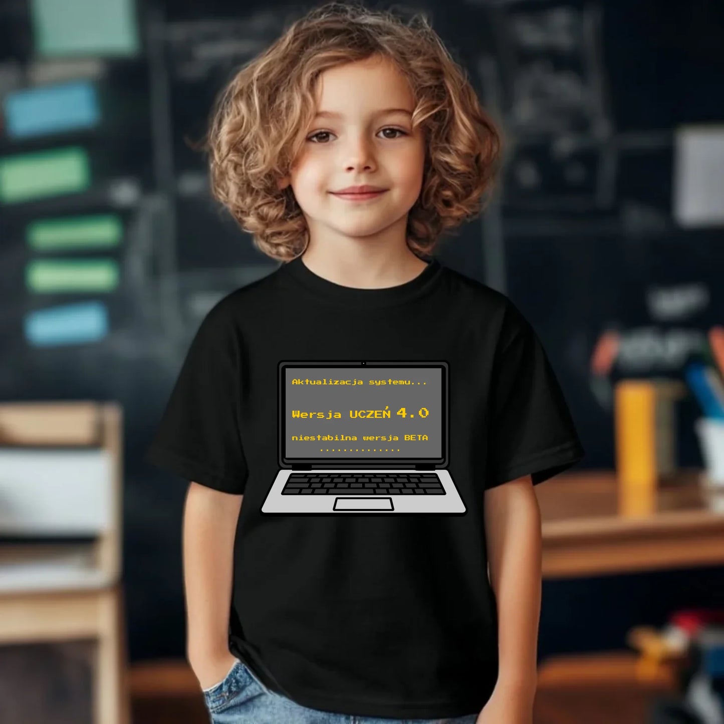 Koszulka dla ucznia - Aktualizacja systemu - powrót do szkoły - personalizowana SZ16 - StoryCups.pl