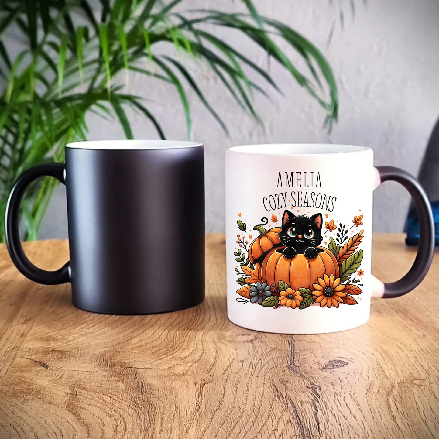 Kubek magiczny jesieniara - Cozy Seasons - personalizowany JS01 - StoryCups.pl