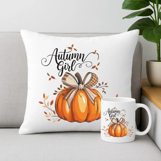 Zestaw poduszka i kubek jesieniara - Dynia JS12 - StoryCups.pl