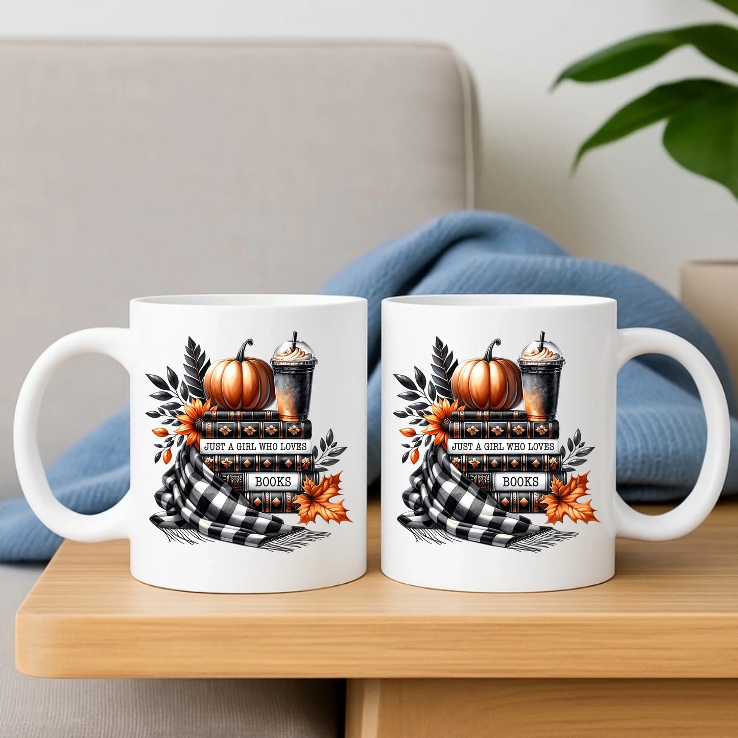 Zestaw poduszka i kubek jesieniara - Książkara - prezent dla miłośniczki czytania książek JS13 - StoryCups.pl