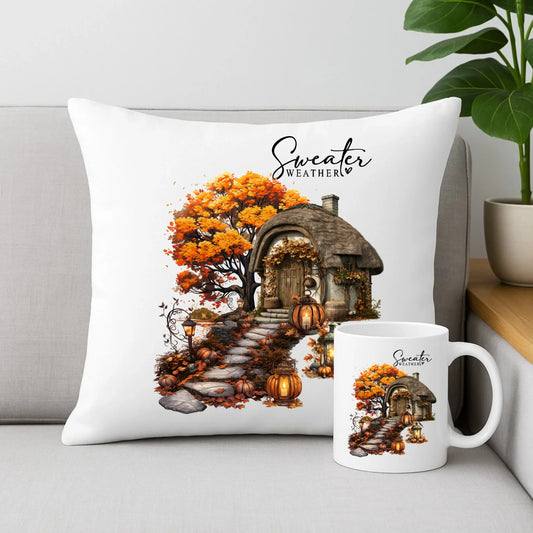Zestaw poduszka i kubek jesienny - Sweater weather JS15 - StoryCups.pl