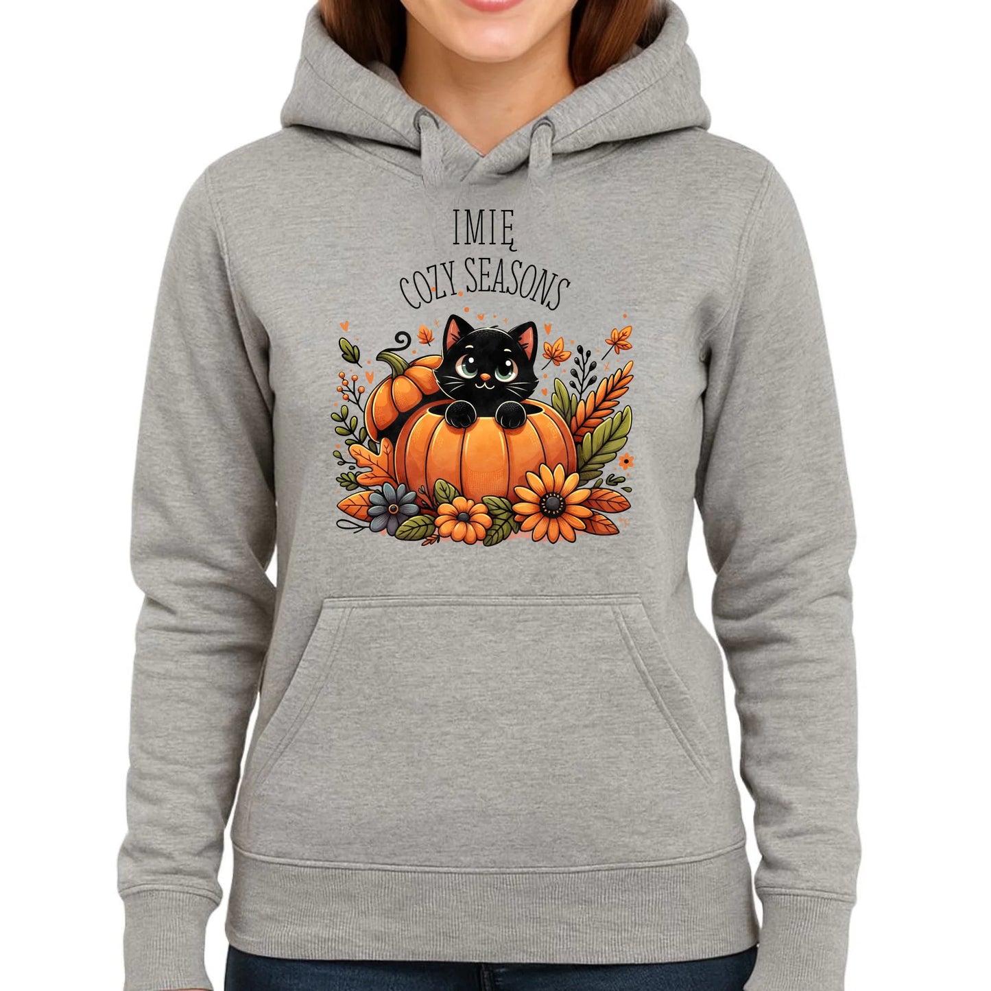 Bluza damska z kapturem jesieniara - Cozy Seasons - personalizowana JS01 - StoryCups.pl