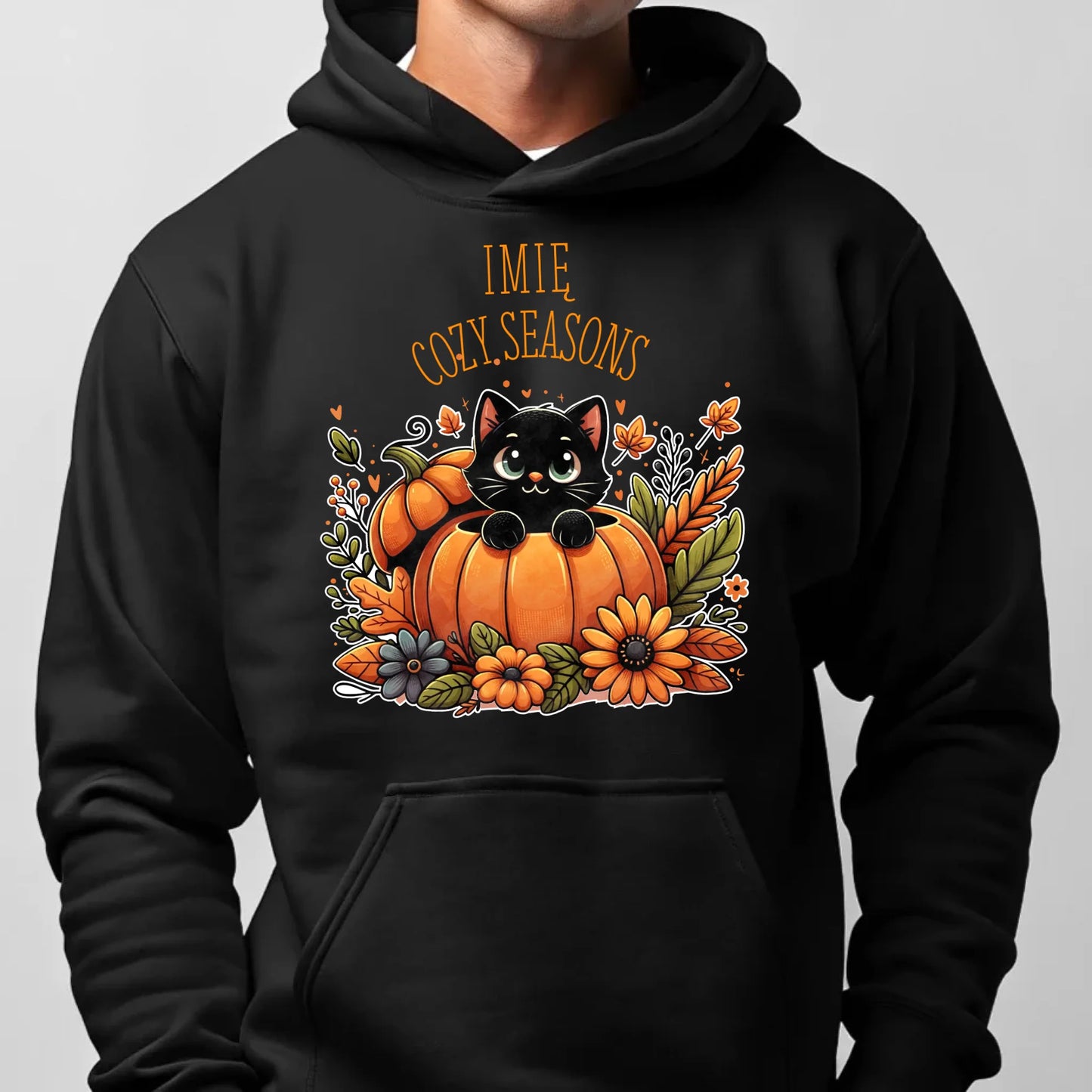 Bluza męska z kapturem jesienna - Cozy Seasons - personalizowana JS01 - StoryCups.pl