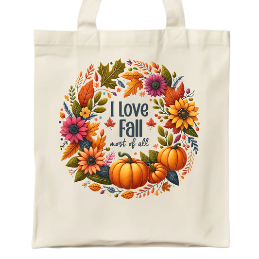 Torba jesieniara - Kocham jesień - dynia z liśćmi JS03 - StoryCups.pl