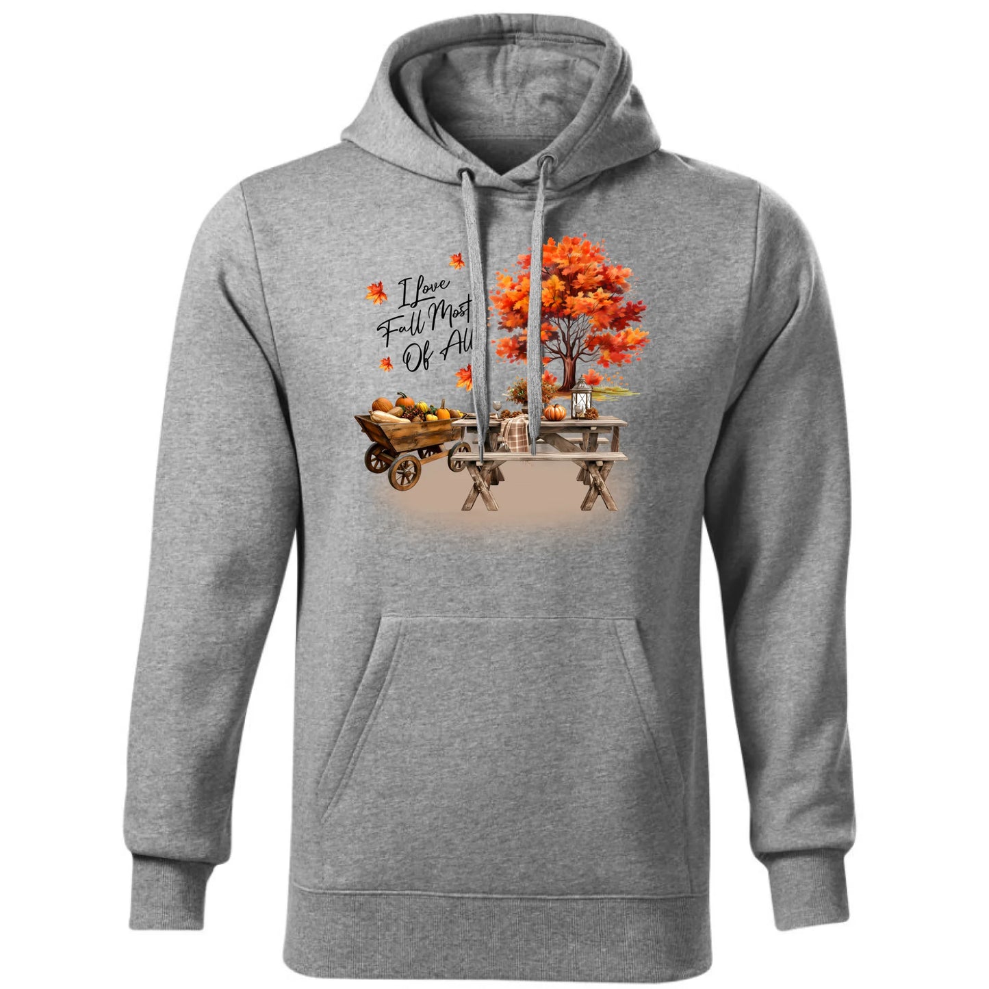 Bluza męska z kapturem jesienna – Jesienny piknik z dyniami JS04 - StoryCups.pl