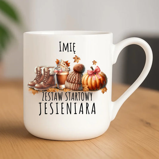 Kubek elegant jesieniara – Zestaw startowy - personalizowany JS05 - StoryCups.pl