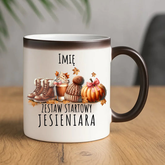 Kubek magiczny jesieniara – Zestaw startowy - personalizowany JS05 - StoryCups.pl