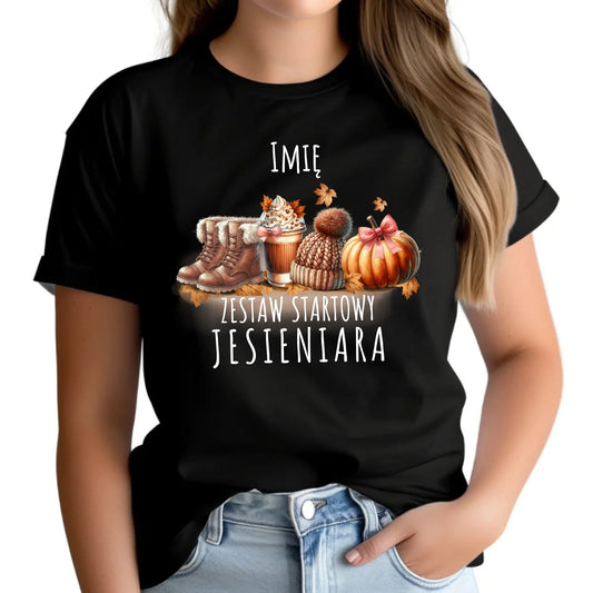 Koszulka damska jesieniara – Zestaw startowy - personalizowana JS05 - StoryCups.pl