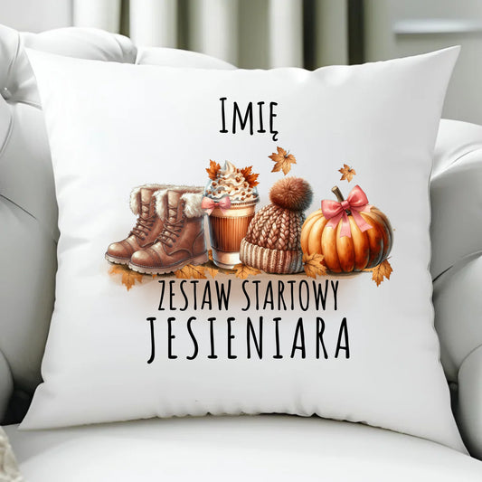 Poduszka jesieniara – Zestaw startowy - personalizowana JS05 - StoryCups.pl