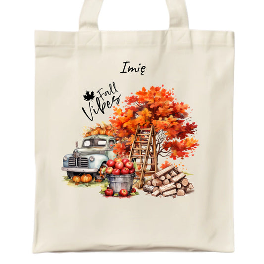 Torba jesienna – Vintage auto dynie i jabłka – personalizowana JS07 - StoryCups.pl