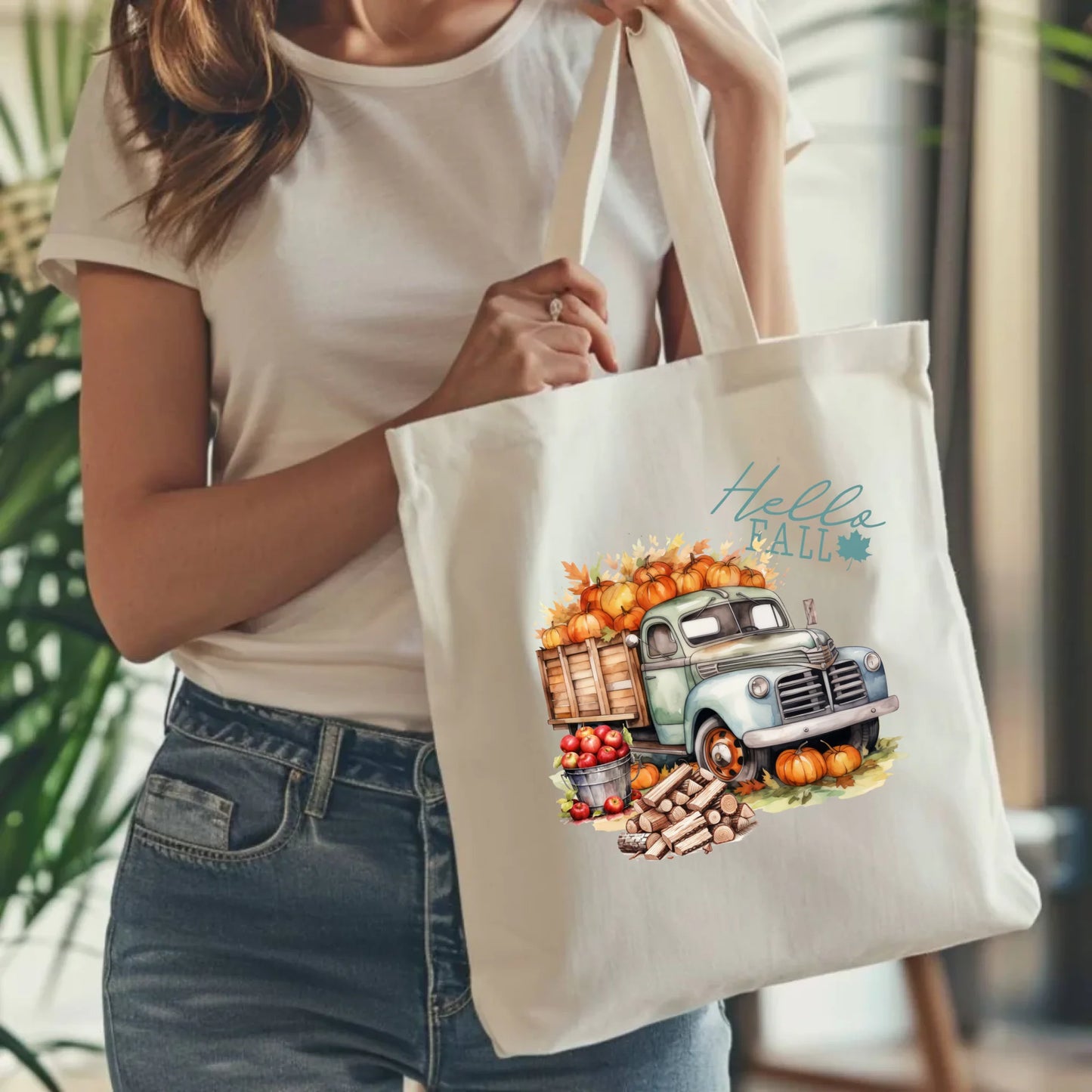 Torba jesieniara – Hello Fall ciężarówka z dyniami JS08 - StoryCups.pl