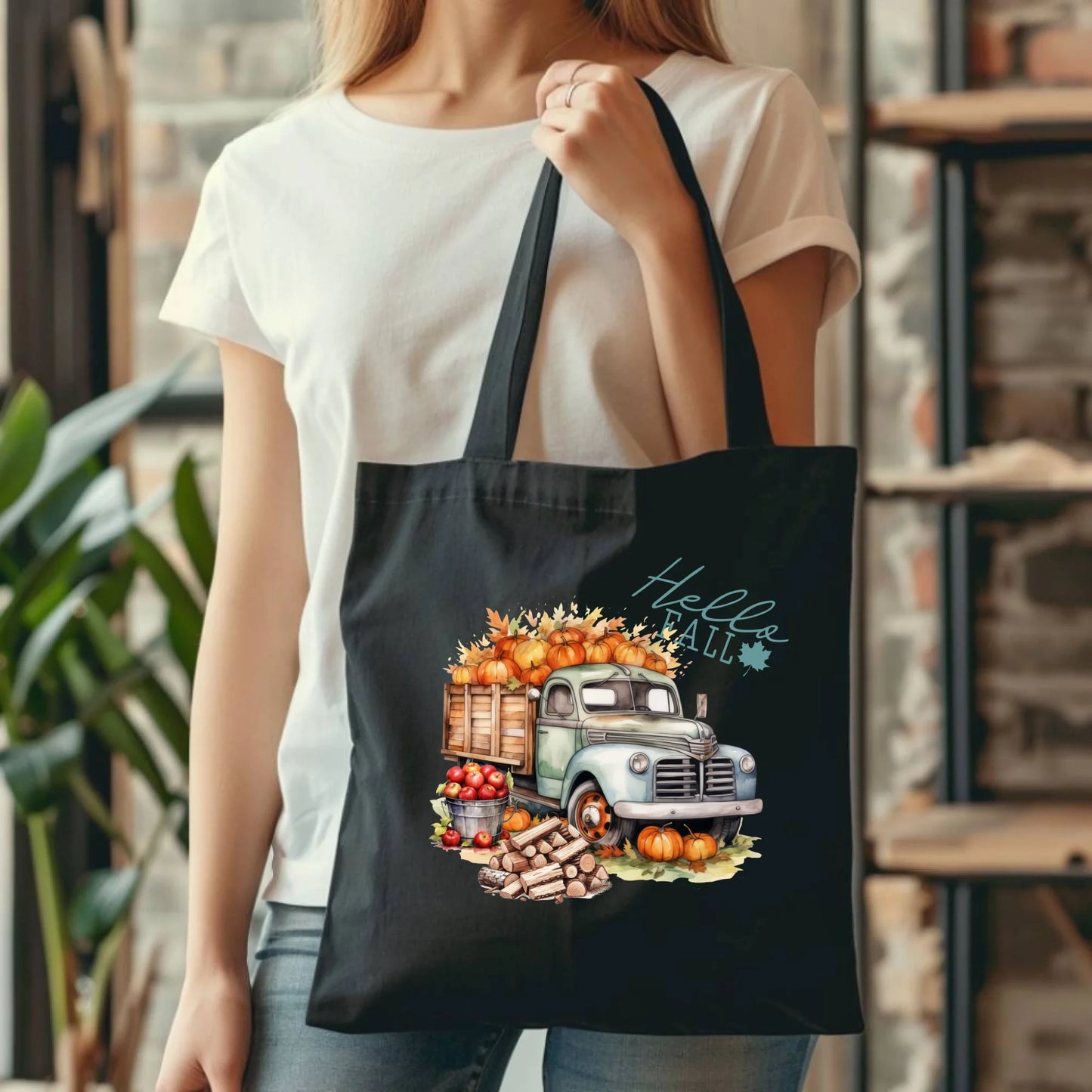 Torba jesieniara – Hello Fall ciężarówka z dyniami JS08 - StoryCups.pl
