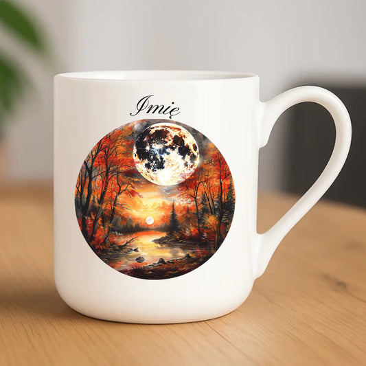 Kubek elegant jesieniara - Pełnia księżyca - personalizowany JS10 - StoryCups.pl