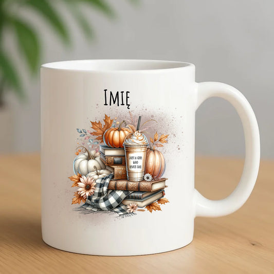 Ceramiczny biały kubek z nadrukiem na prezent