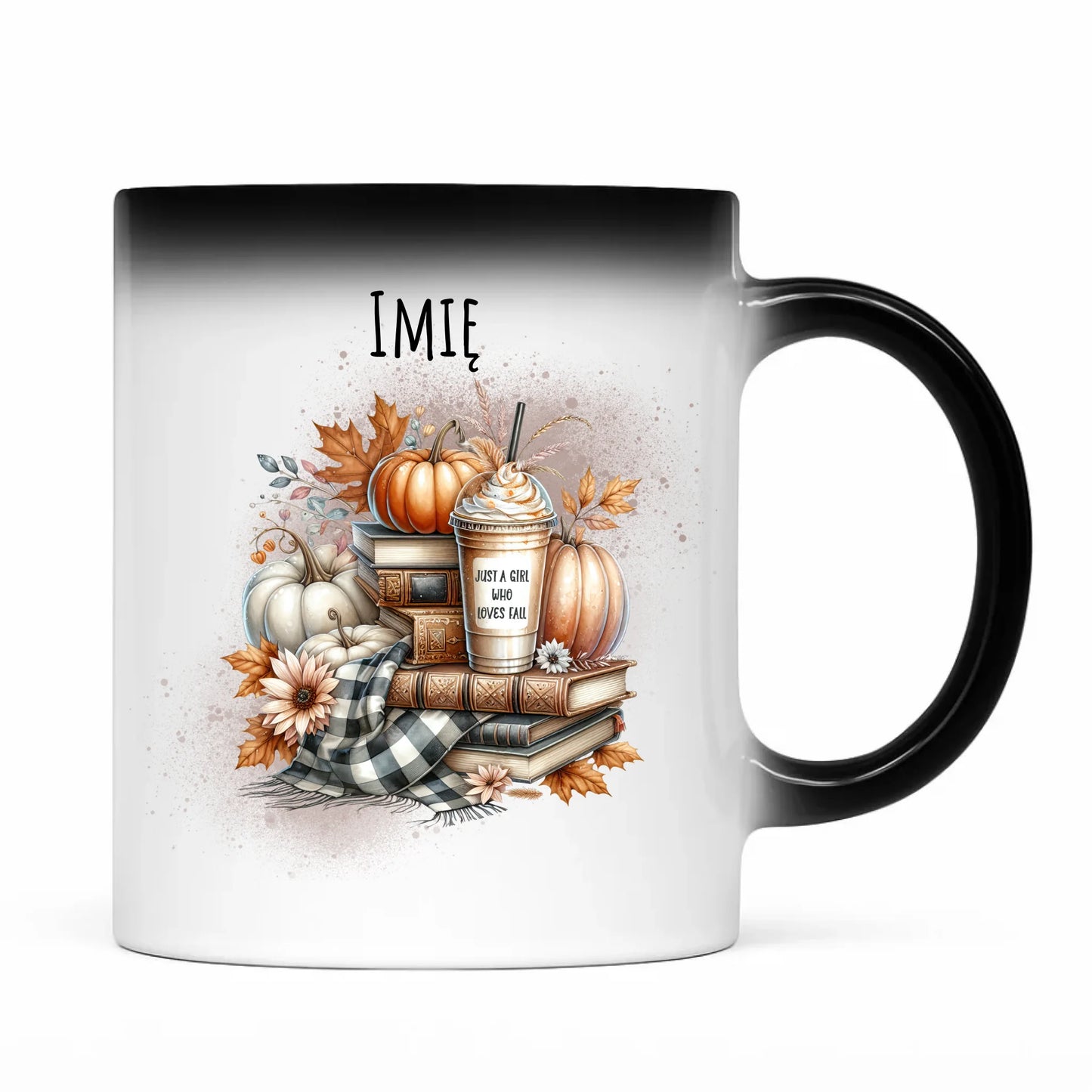 Kubek magiczny jesienny - Książkara - personalizowany JS14 - StoryCups.pl
