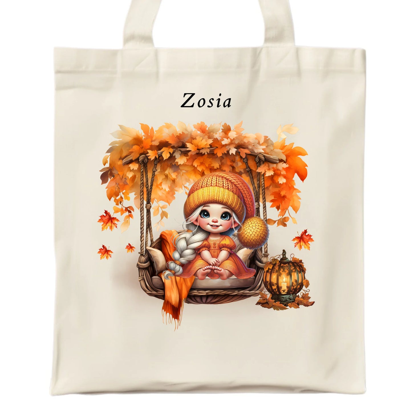 Torba jesieniara - Dziewczynka z liśćmi - personalizowana JS17 - StoryCups.pl