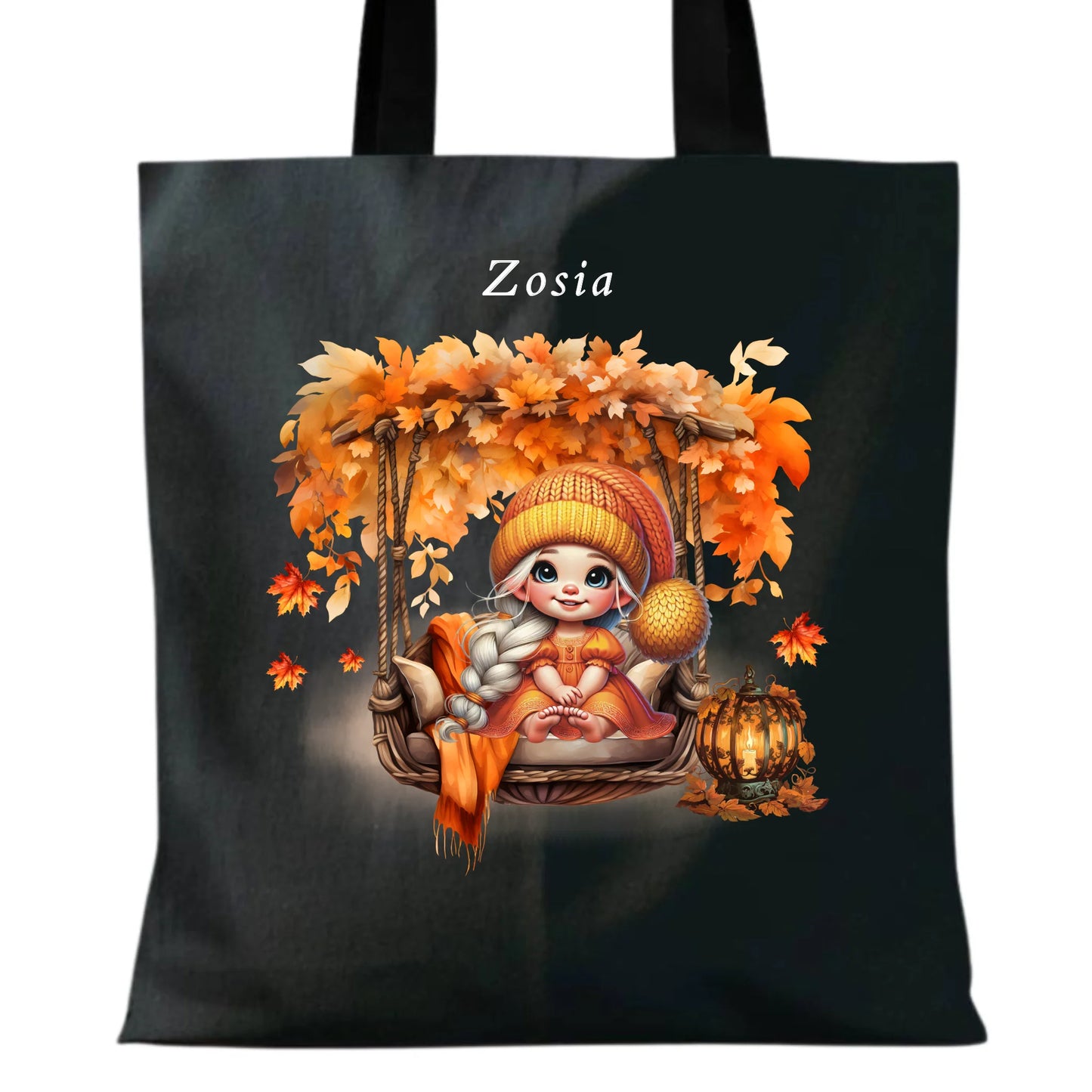 Torba jesieniara - Dziewczynka z liśćmi - personalizowana JS17 - StoryCups.pl