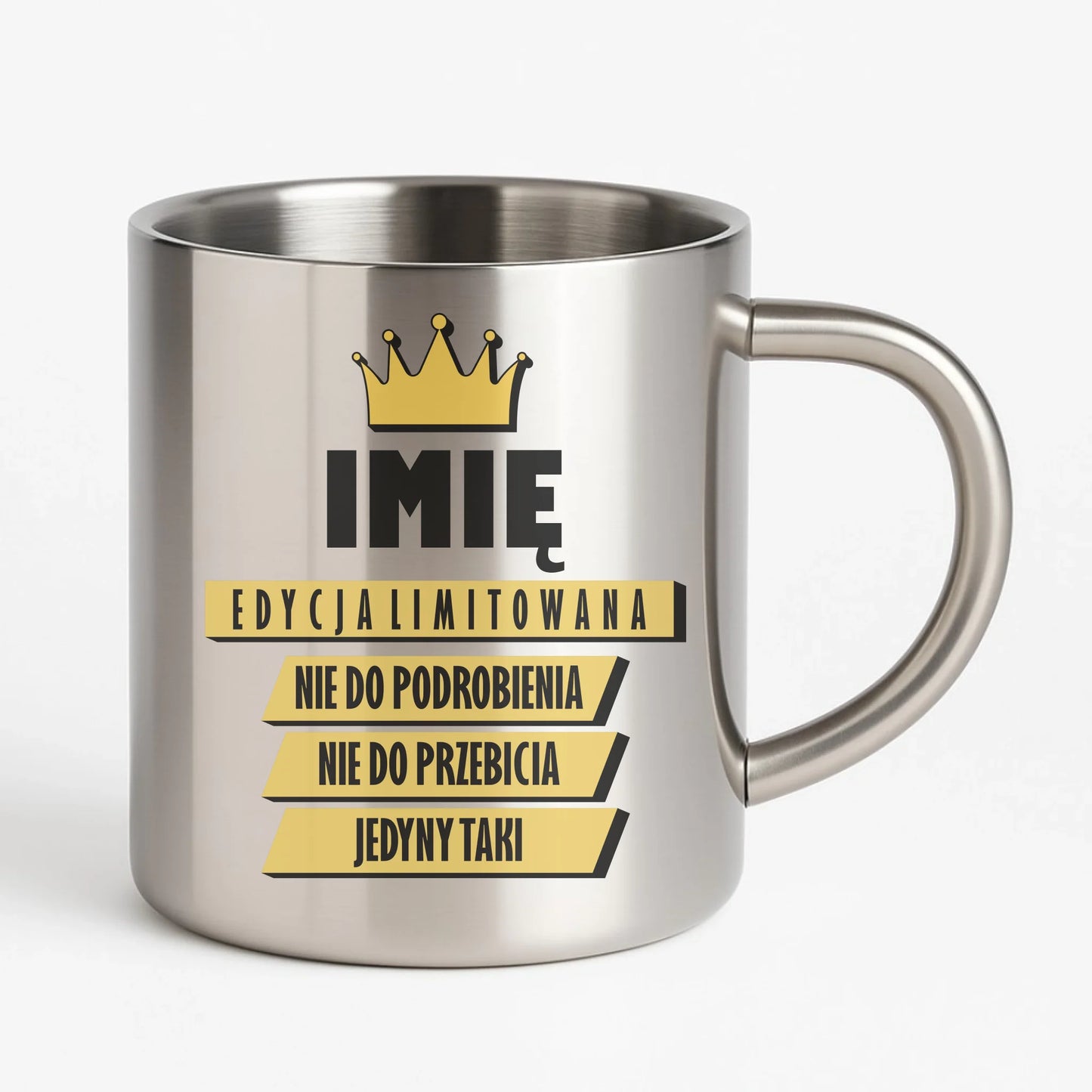 Kubek metalowy - Edycja Limitowana prezent dla niego - personalizowany DCH03 - StoryCups.pl