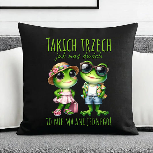 Poduszka dekoracyjna dla par - Żabki - prezent dla chłopaka i dziewczyny DCH11 - StoryCups.pl