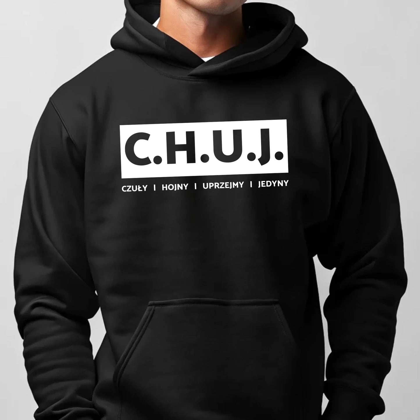 Bluza męska z kapturem - prezent dla kolegi na Dzień Chłopaka przyjaciela - C.H.U.J. - bez cenzury DCH12 - StoryCups.pl